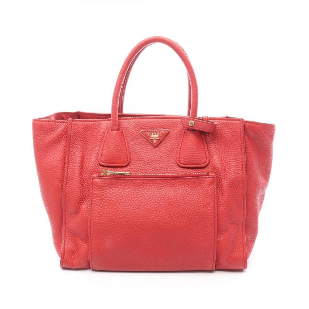 Prada VITELLO PHENIX Tote Bag Leather Red